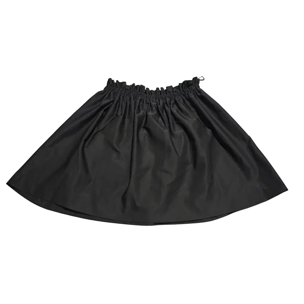 Zara Woman Black Paperbag Waist‎ Mini Skirt Small Cotton Blend Flared Skater